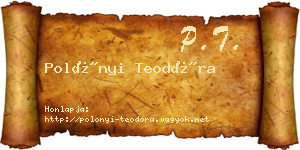 Polónyi Teodóra névjegykártya